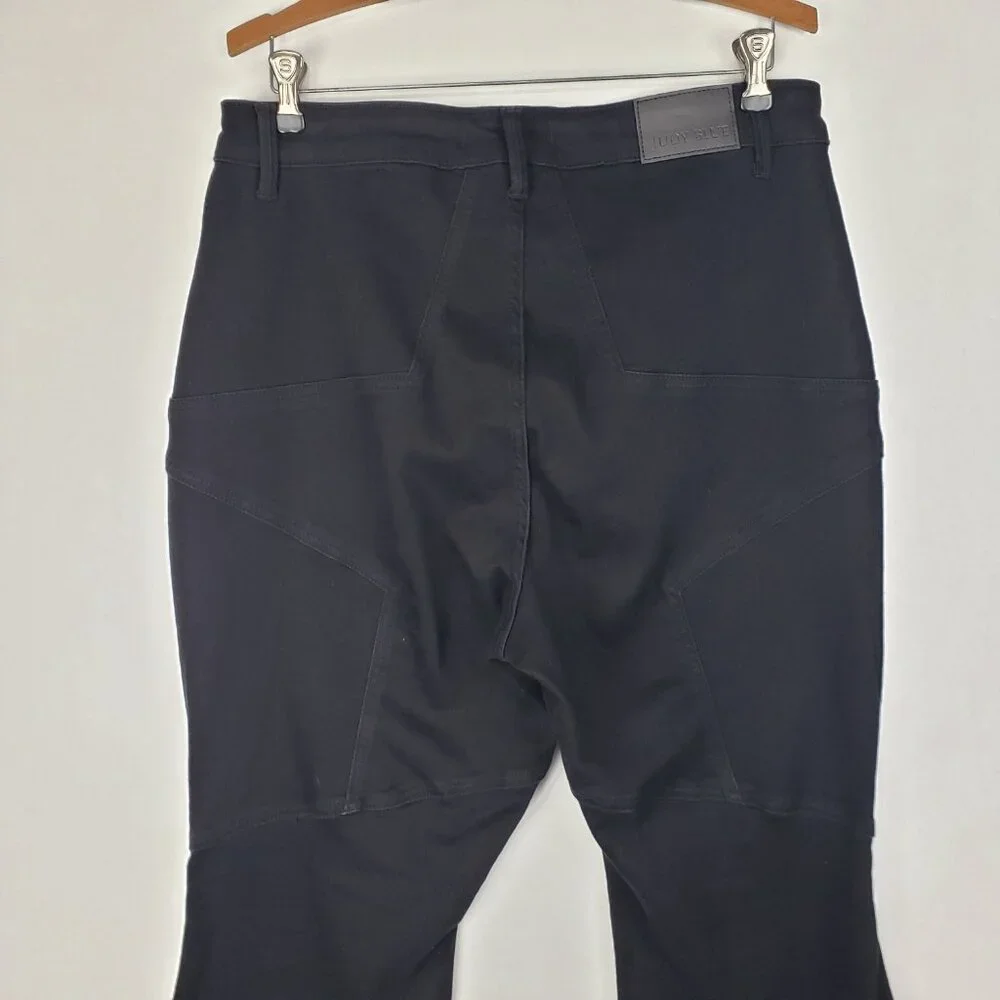 Judy Blue High Waist Star Back Seam Black Flare Denim Jeans 88958 Womens 14W - Picture 5 of 10